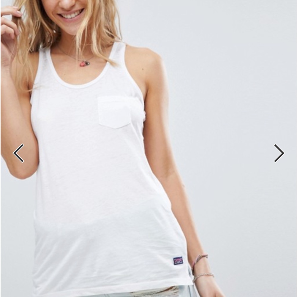 Superdry Basic Burnout Tank - Optic White NWOT